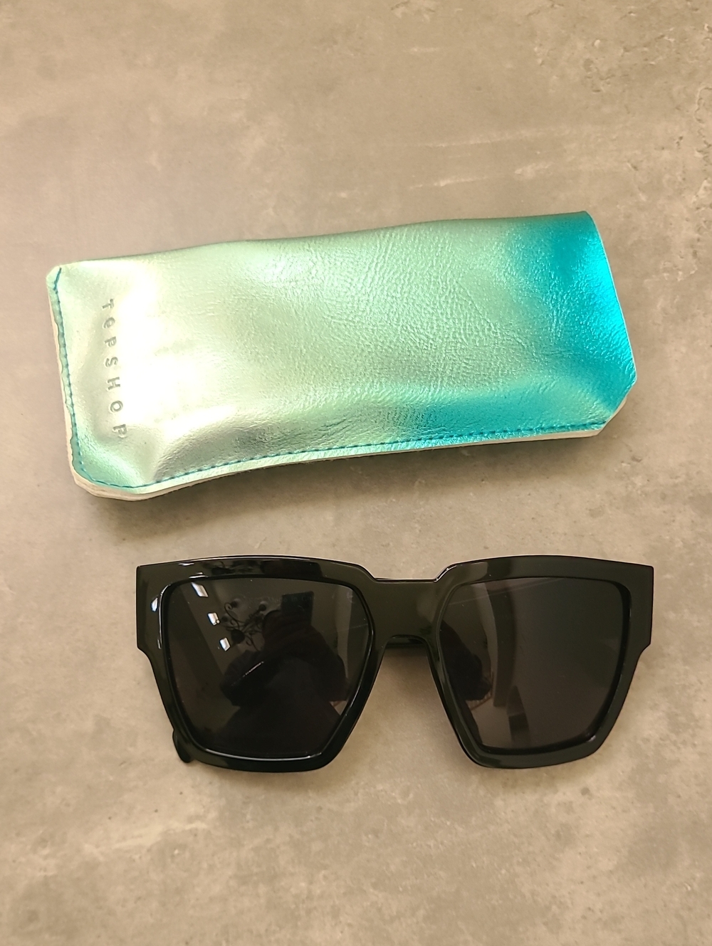 Topshop Black Oversized Square Sunglasses Summer Women's Classic Everyday Frames